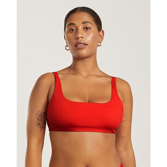 Everlane Womens The Square-Neck Bikini Top Bright Red XS - Picture 1 of 8
